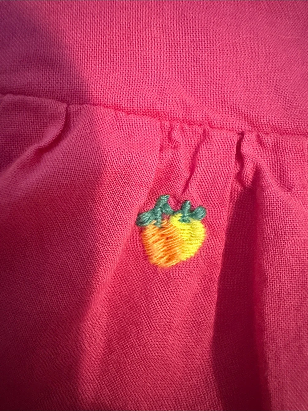 Toddler Dress- Baby GAP Pink Lemon and Orange Embroidered Summer Dress 6-12 mos